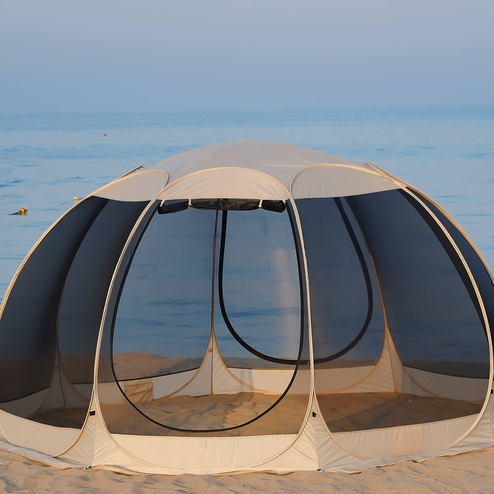 Octagonal Pop Up Screen Tent for 4–6 Person – Instant Mesh Camping Shelter with Ventilation & Mosquito Protection